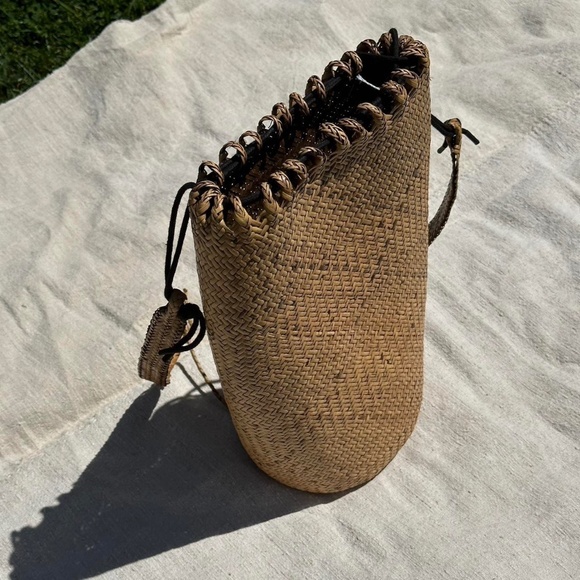 Handbags - Natural Woven Straw backpack